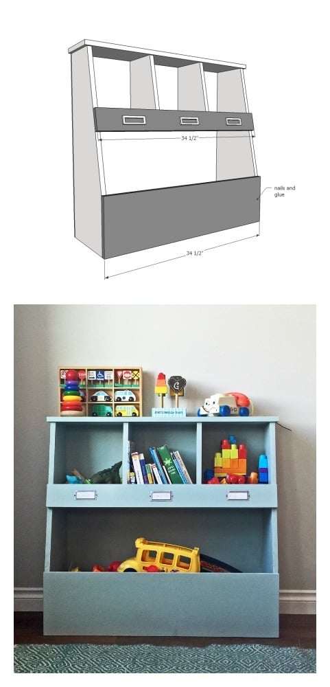 Diy toy shop box with bookshelf